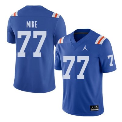 Men's Florida Gators #77 Andrew Mike NCAA Jordan Brand Royal Throwback Alternate Authentic Stitched College Football Jersey RBW7462LU